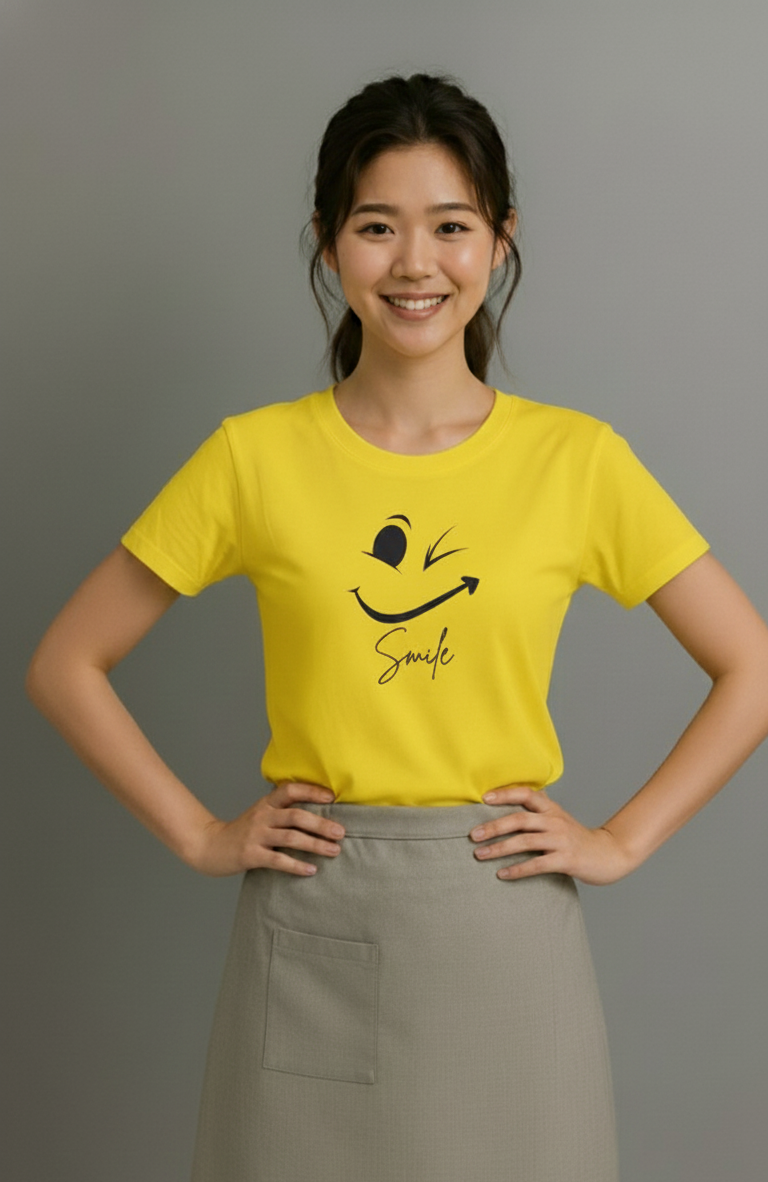 Yellow Smile Graphic T-Shirt