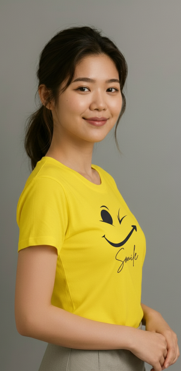 Yellow Smile Graphic T-Shirt