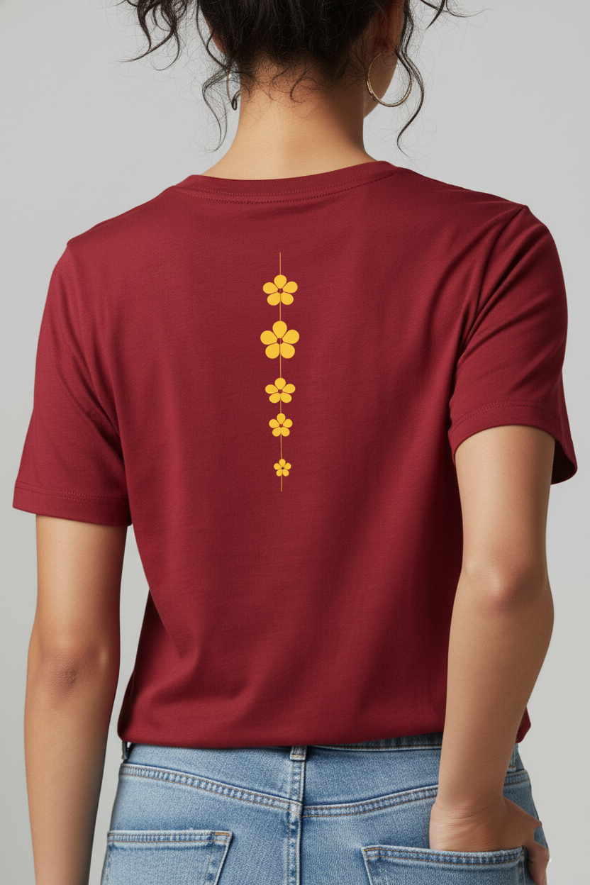 Maroon Graphic Cotton T-Shirt