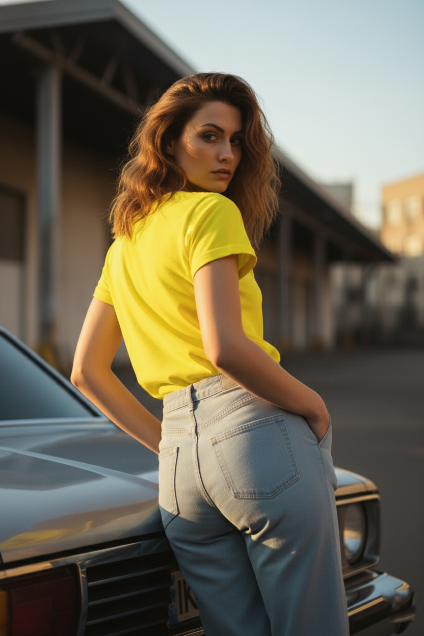 Yellow Girl Power Graphic T-Shirt