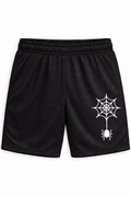 Spider Web Graphic Mesh Shorts