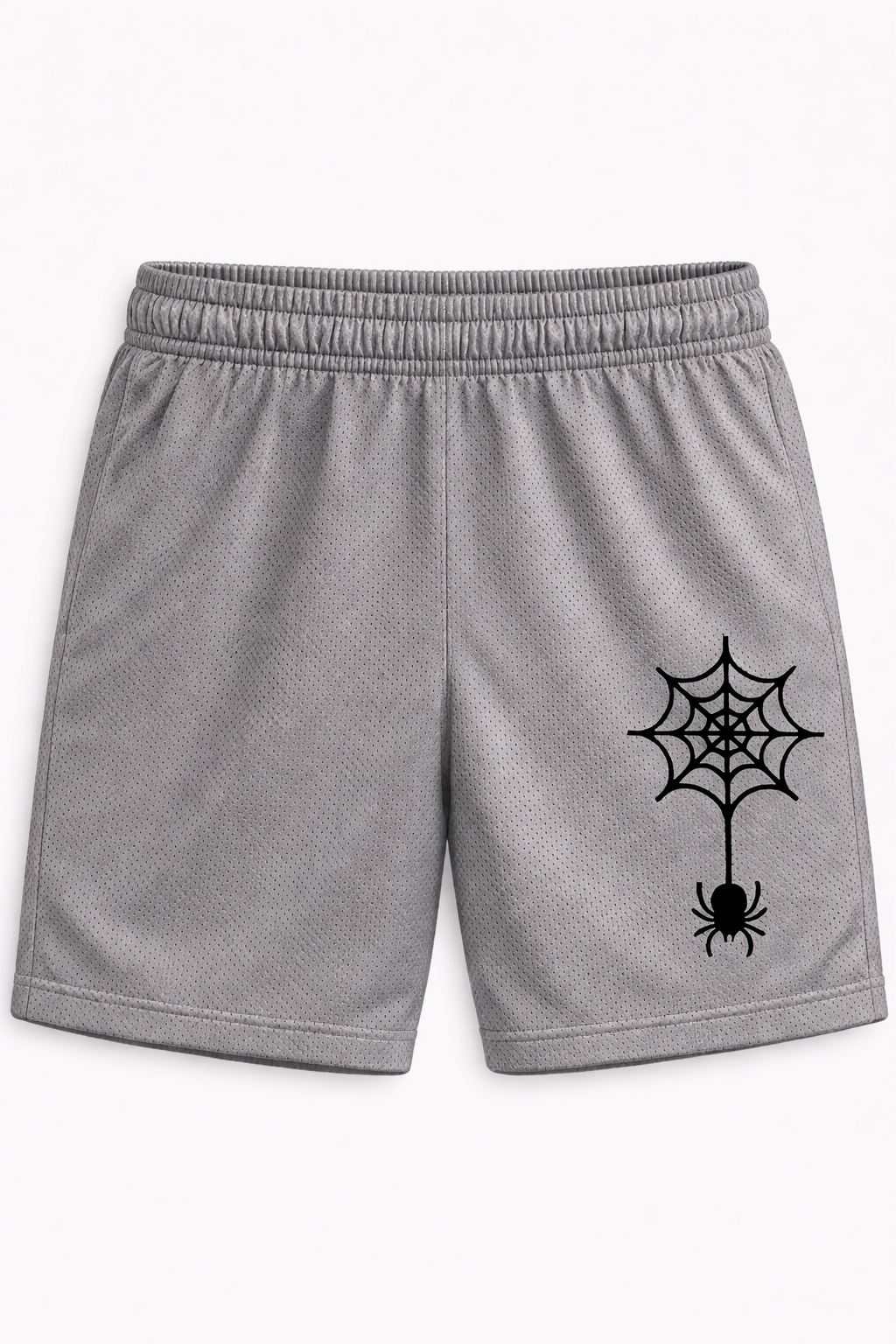 Spider Web Graphic Mesh Shorts
