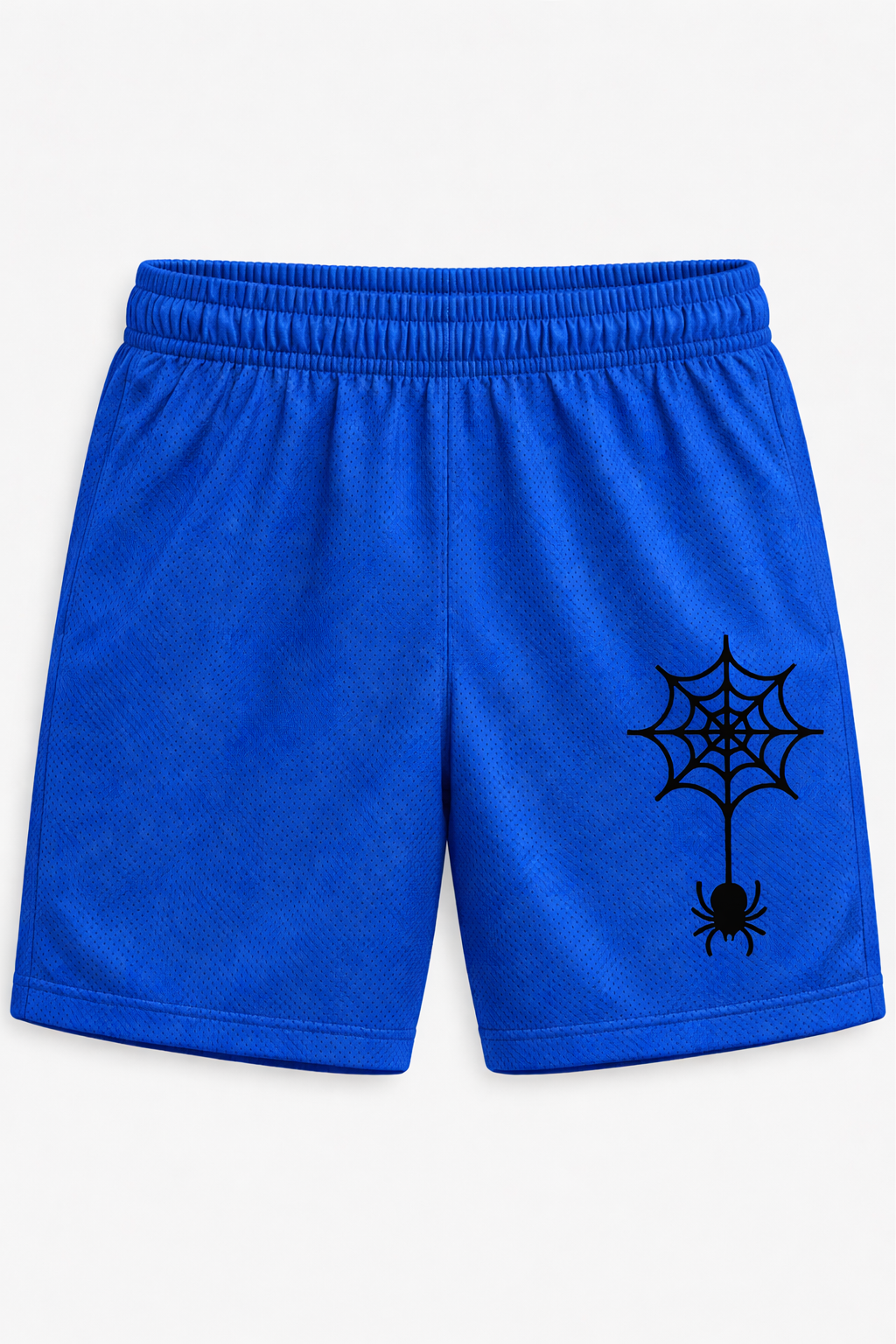 Spider Web Graphic Mesh Shorts