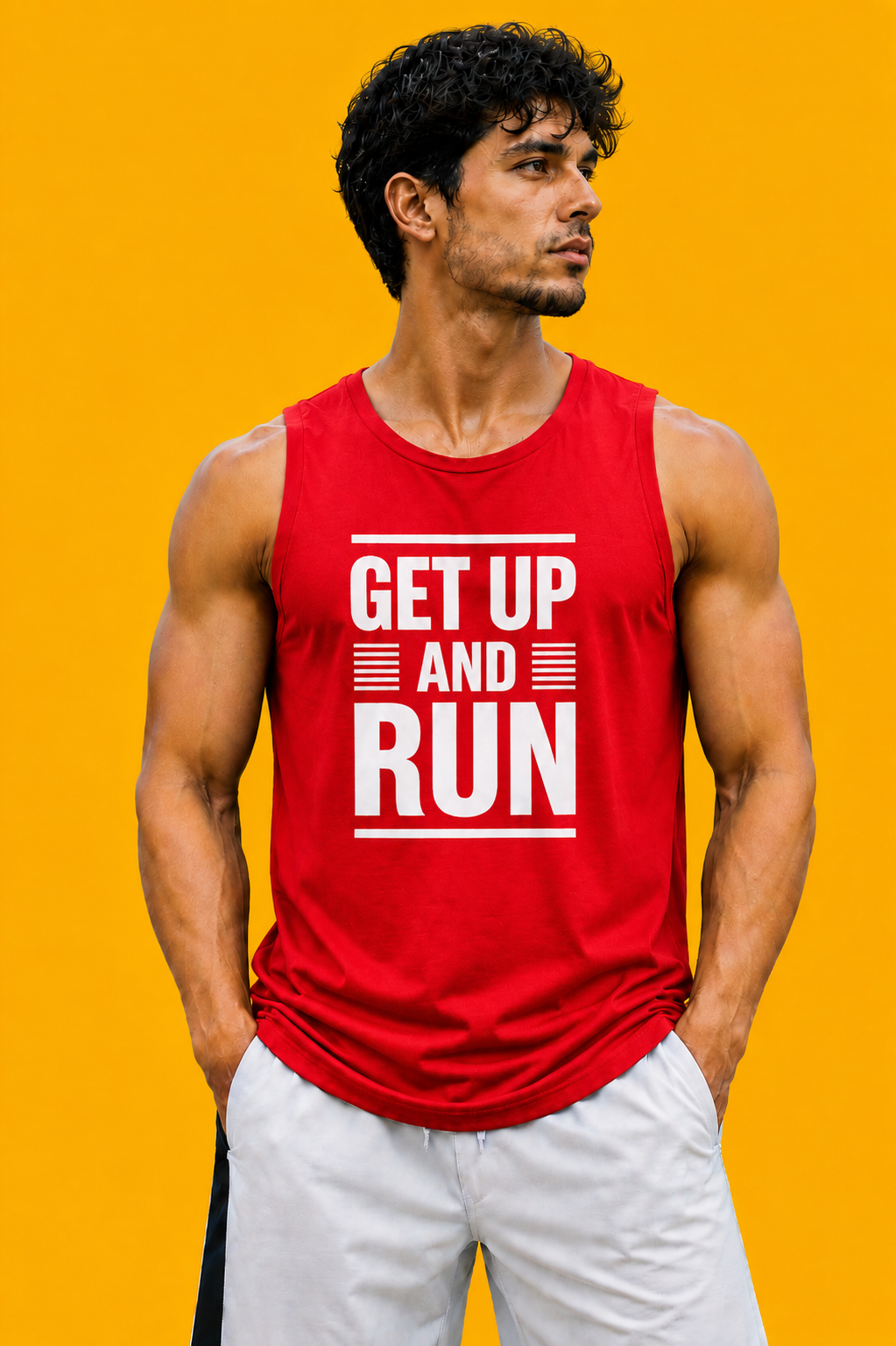 Men's “Get Up and Run” Graphic Gym Tank Top
