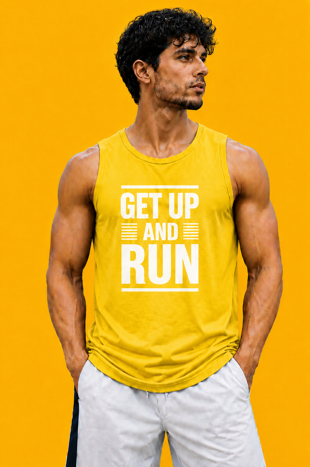 Men's “Get Up and Run” Graphic Gym Tank Top